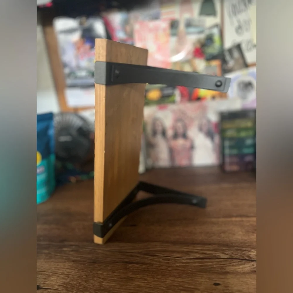 Small Rustic Wood and Metal Shelf